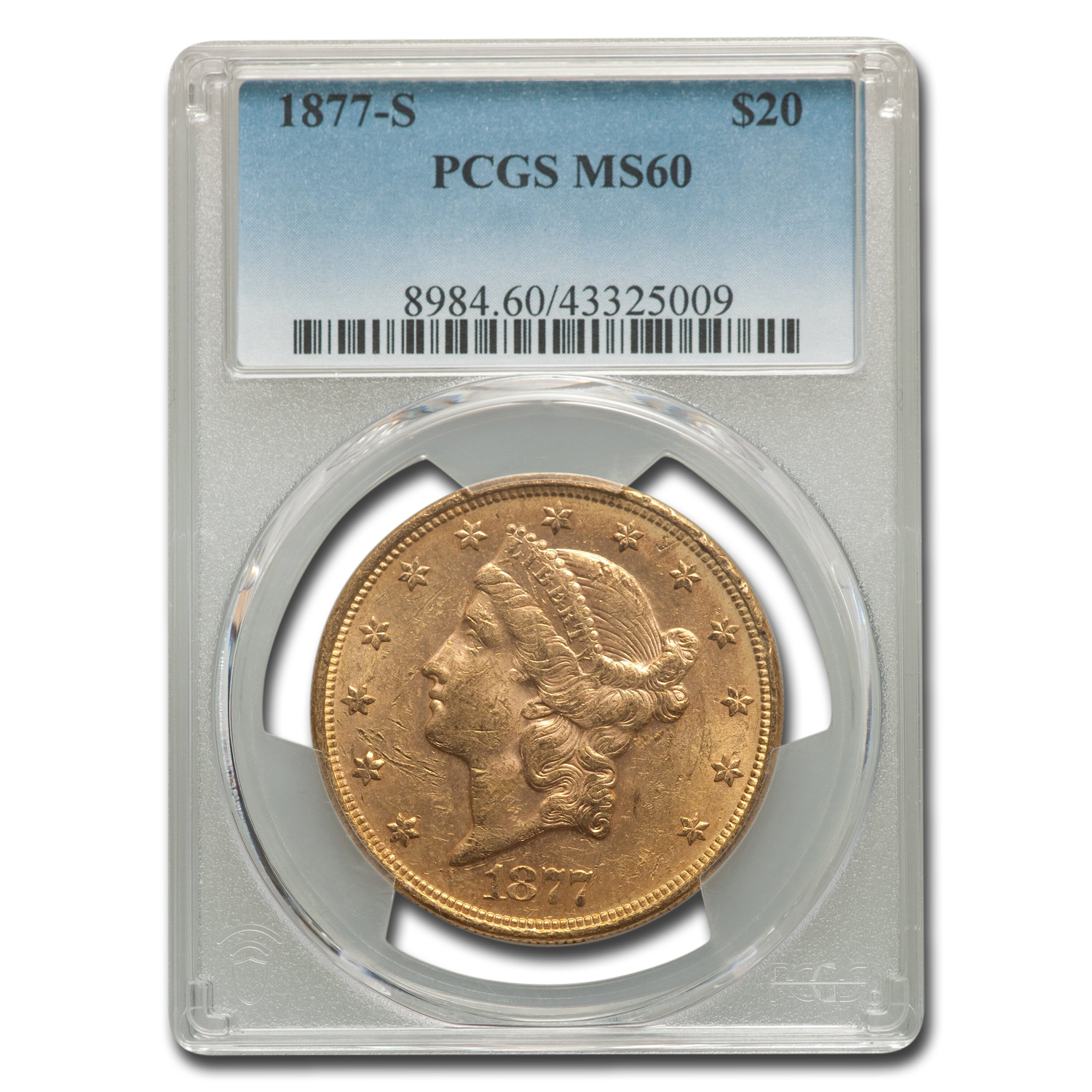 Buy 1877-S $20 Liberty Gold Double Eagle MS-60 PCGS