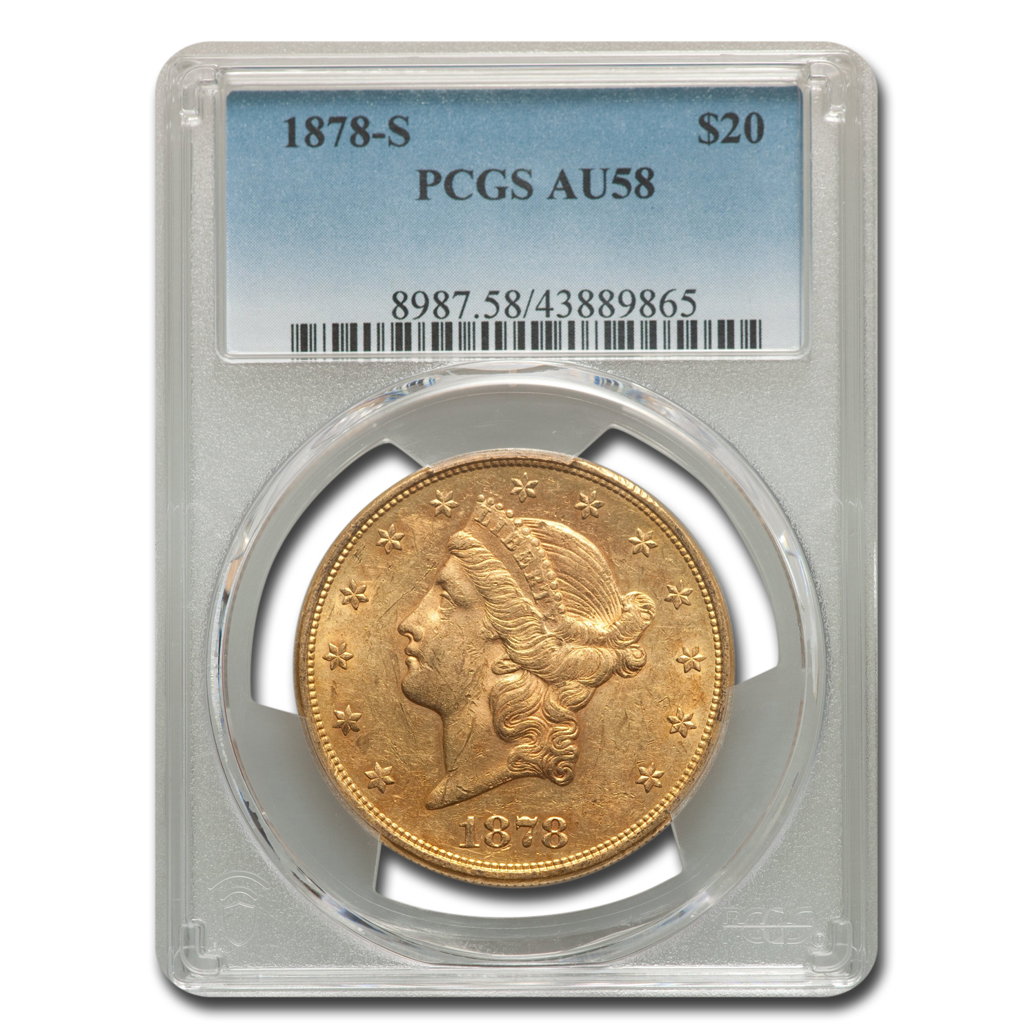 Buy 1878-S $20 Liberty Gold Double Eagle AU-58 PCGS