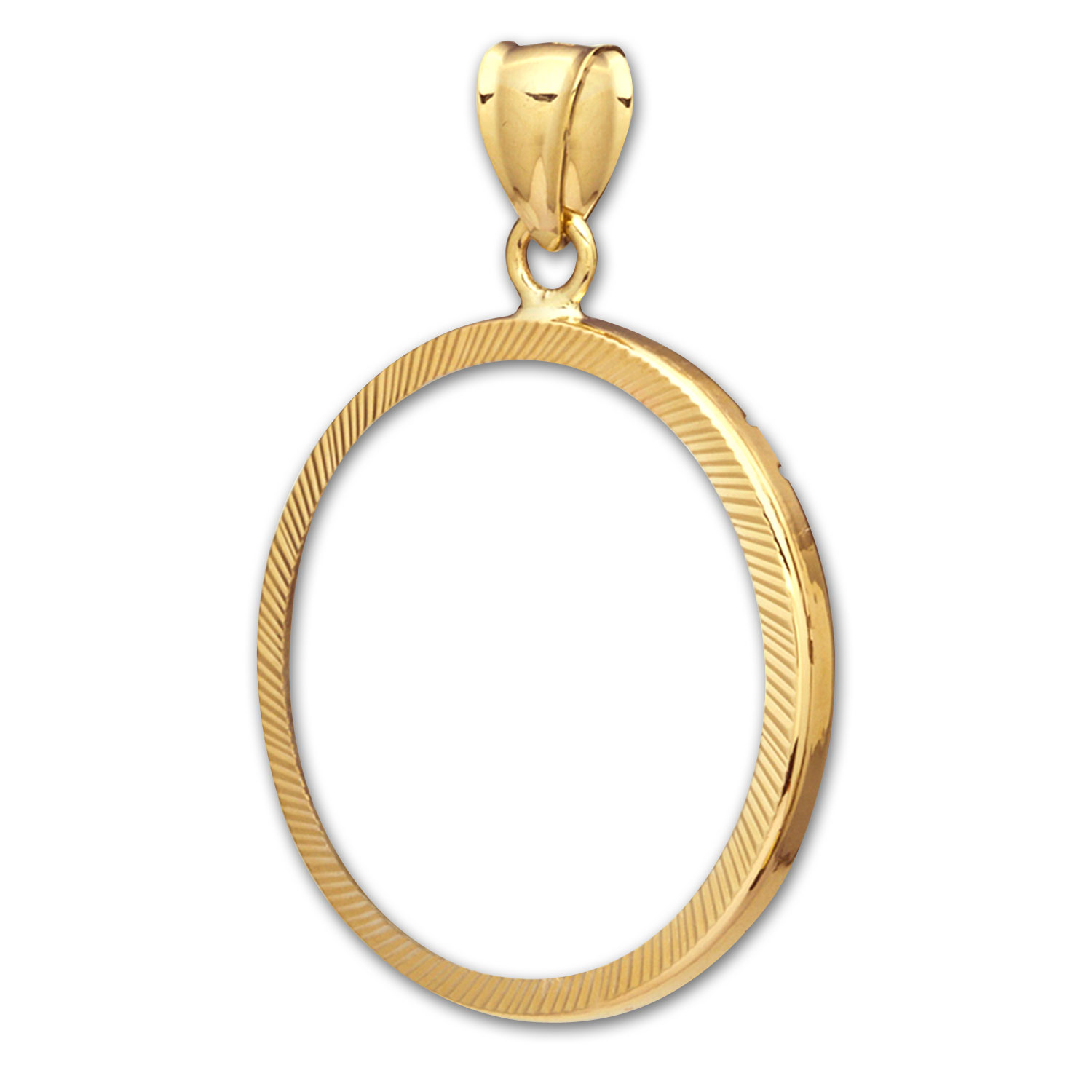 Buy 14K Gold Prong Diamond-Cut Coin Bezel - 18 mm