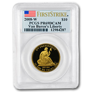 Buy 2008-W 1/2 oz Proof Gold Van Buren's Liberty PR-69 PCGS (FS)