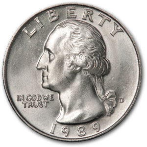 Buy 1989-D Washington Quarter BU - Click Image to Close