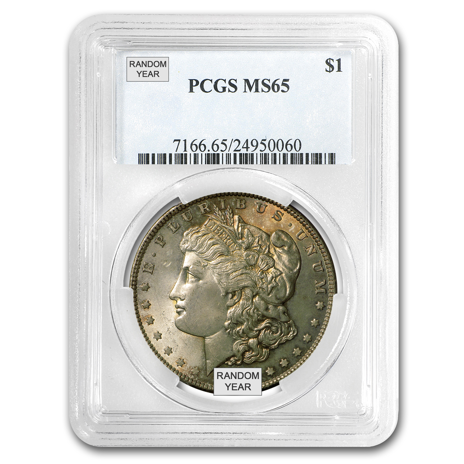 Buy 1878-1904 Morgan Dollars MS-65 PCGS (Toned, Obv/Rev)