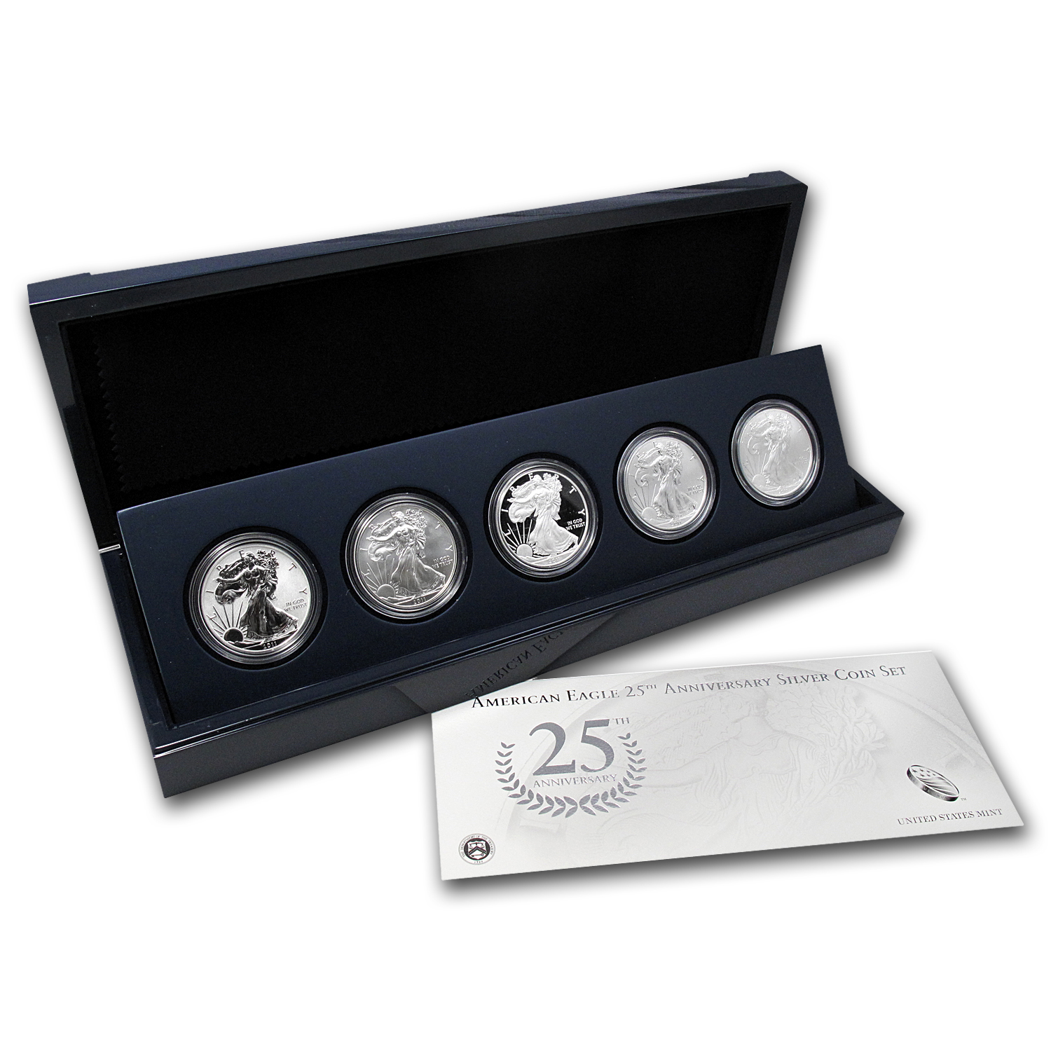 Buy 2011 5-Coin American Silver Eagle Set (25th Anniv, w/Box & COA)
