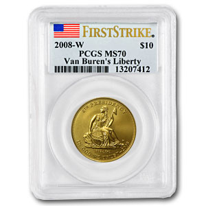 Buy 2008-W 1/2 oz Gold Van Buren's Liberty MS-70 PCGS (FirstStrike?)