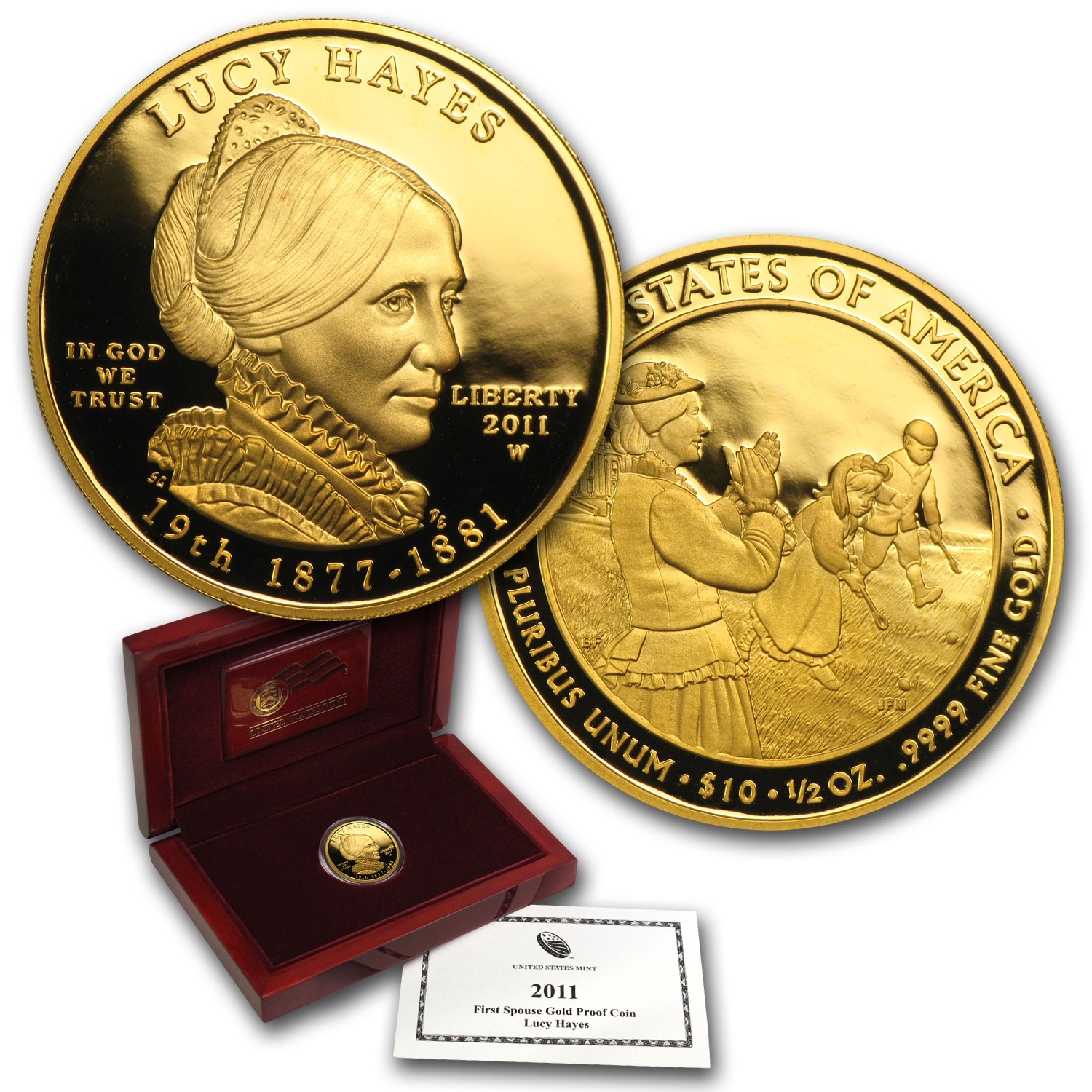 Buy 2011-W 1/2 oz Proof Gold Lucy Hayes (w/Box & COA)