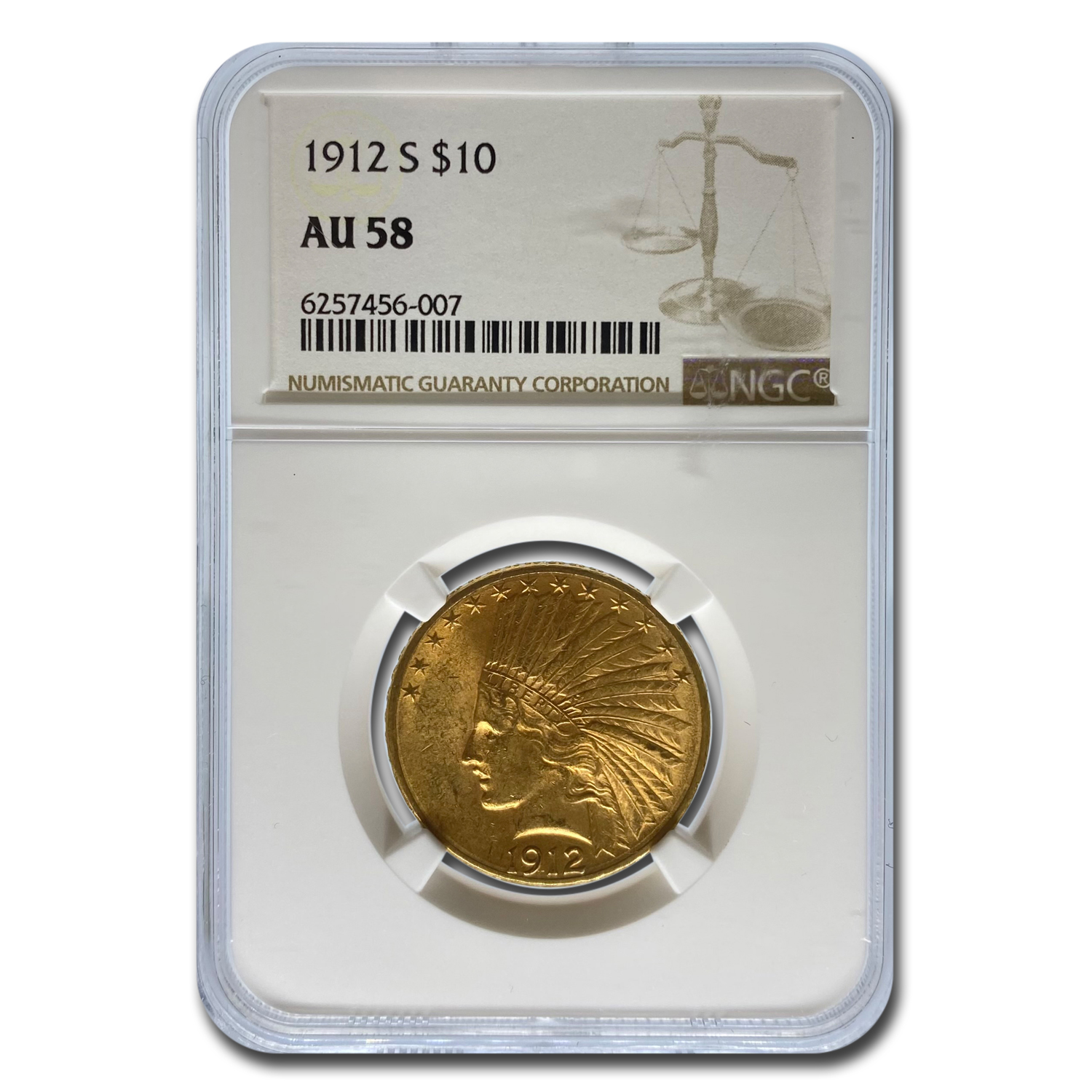 Buy 1912-S $10 Indian Gold Eagle AU-58 NGC