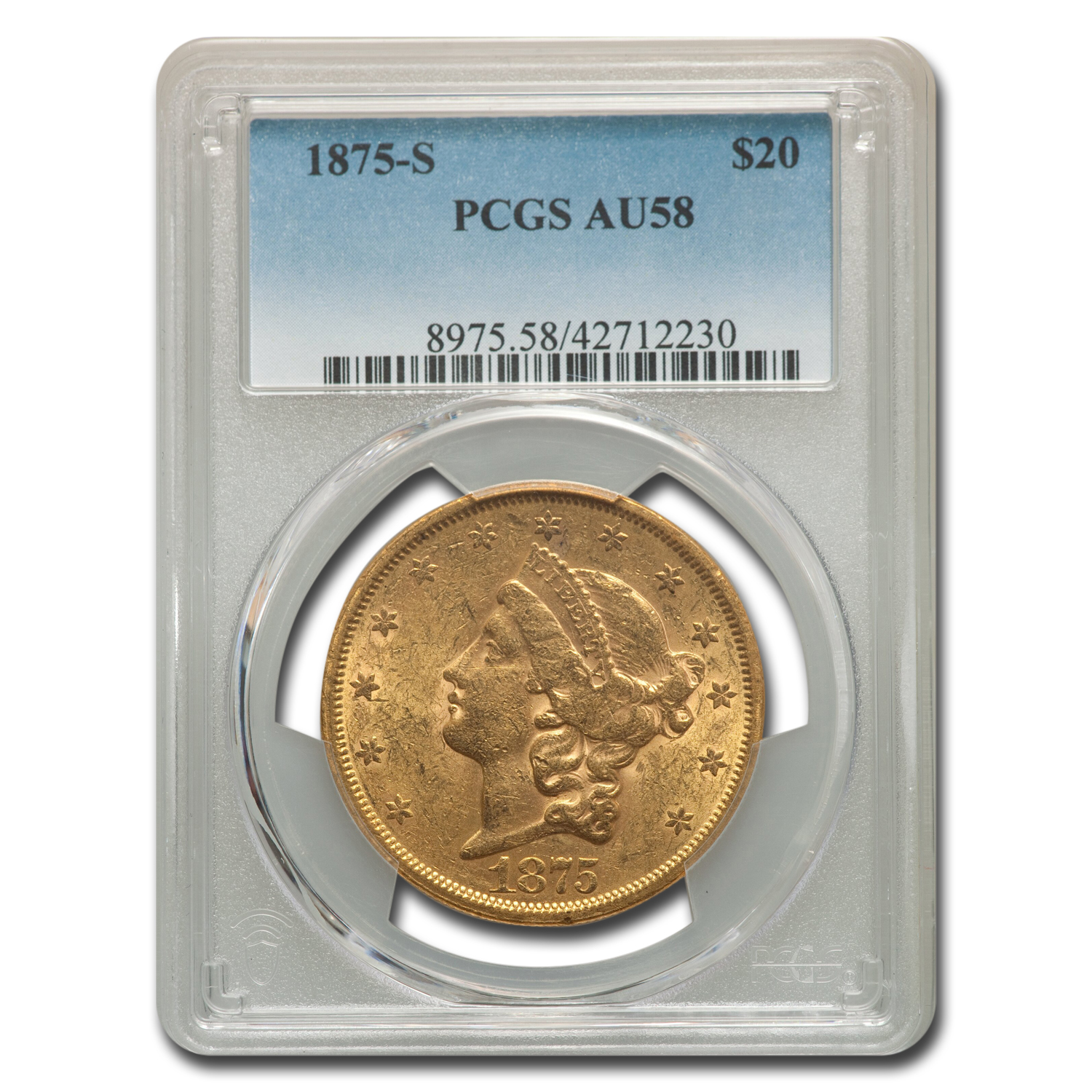 Buy 1875-S $20 Liberty Gold Double Eagle AU-58 PCGS