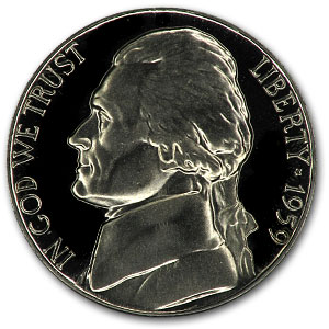 Buy 1959 Jefferson Nickel Gem Proof