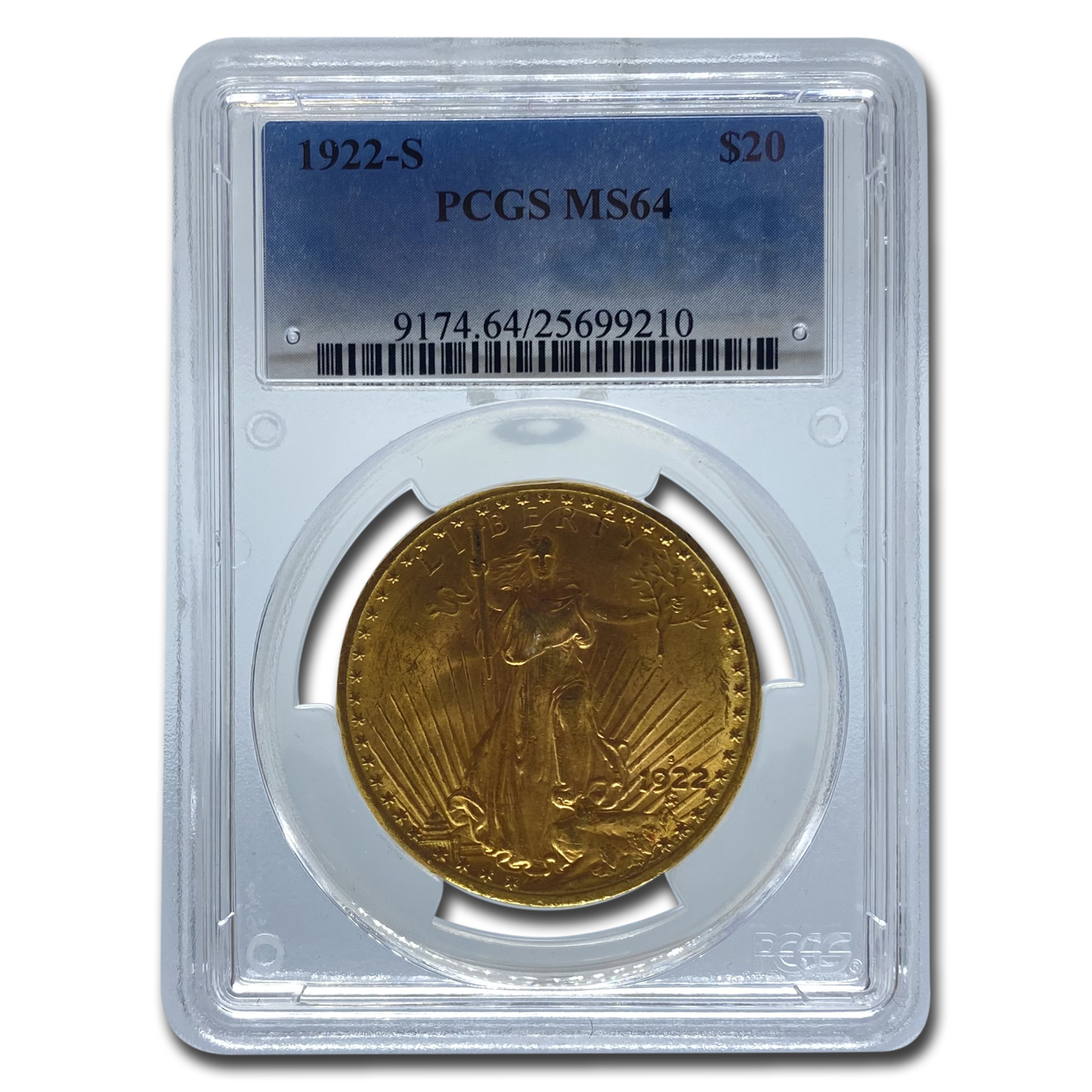 Buy 1922-S $20 Saint-Gaudens Gold Double Eagle MS-64 PCGS