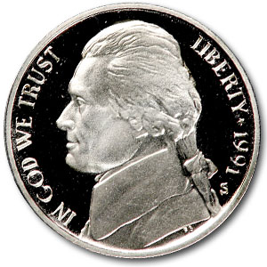 Buy 1991-S Jefferson Nickel Gem Proof