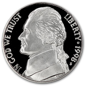 Buy 1998-S Jefferson Nickel Gem Proof