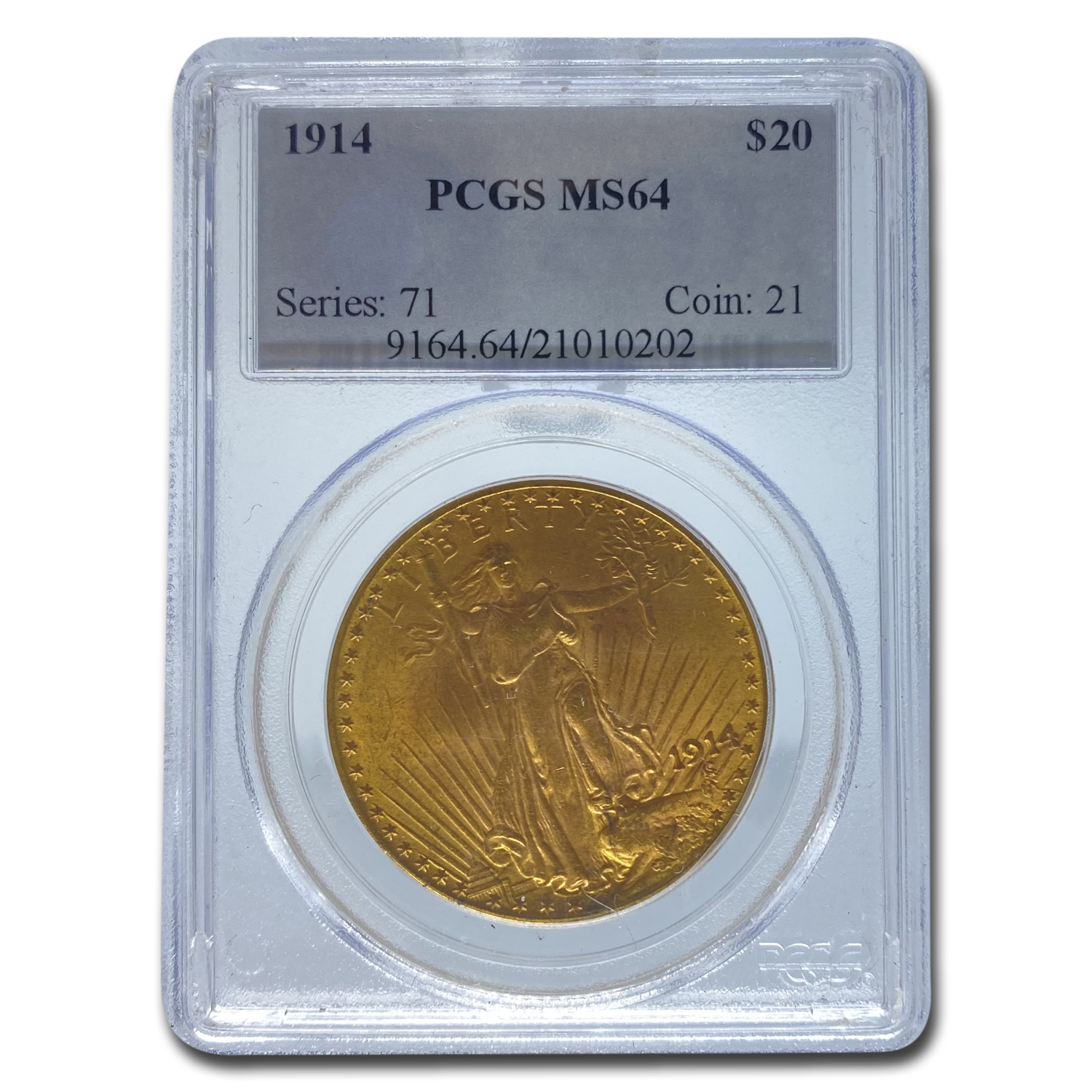 Buy 1914 $20 Saint-Gaudens Gold Double Eagle MS-64 PCGS