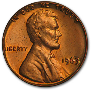 Buy 1963 Lincoln Cent BU (Red)