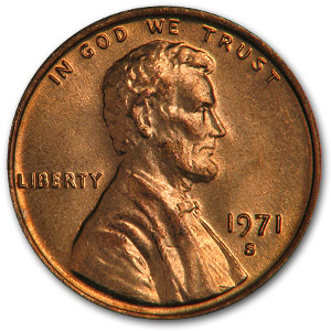 Buy 1971-S Lincoln Cent BU (Red)