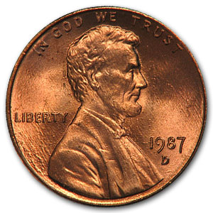Buy 1987-D Lincoln Cent BU (Red)