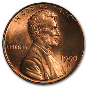Buy 1990-D Lincoln Cent BU (Red)