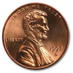 Buy 1992-D Lincoln Cent BU (Red)