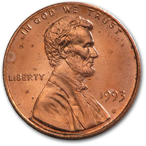 Buy 1993 Lincoln Cent BU (Red)