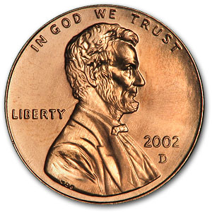 Buy 2002-D Lincoln Cent BU (Red)