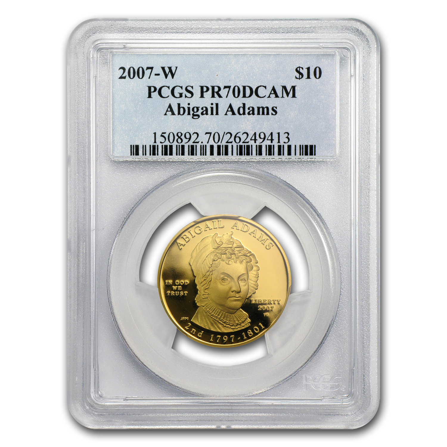 Buy 2007-W 1/2 oz Proof Gold Abigail Adams PR-70 PCGS - Click Image to Close