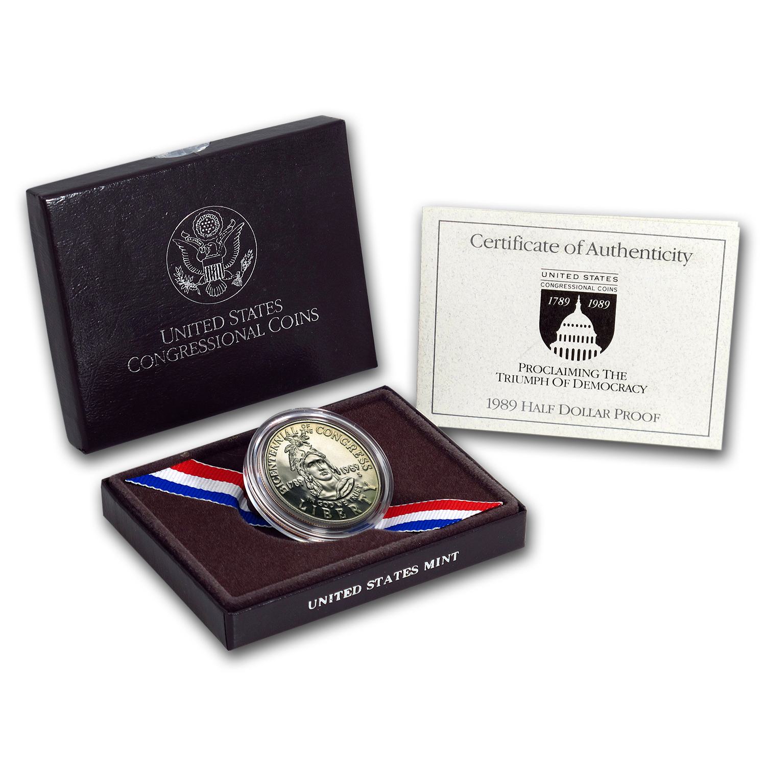 Buy 1989-S Congressional 1/2 Dollar Clad Commem Proof (w/Box & COA)