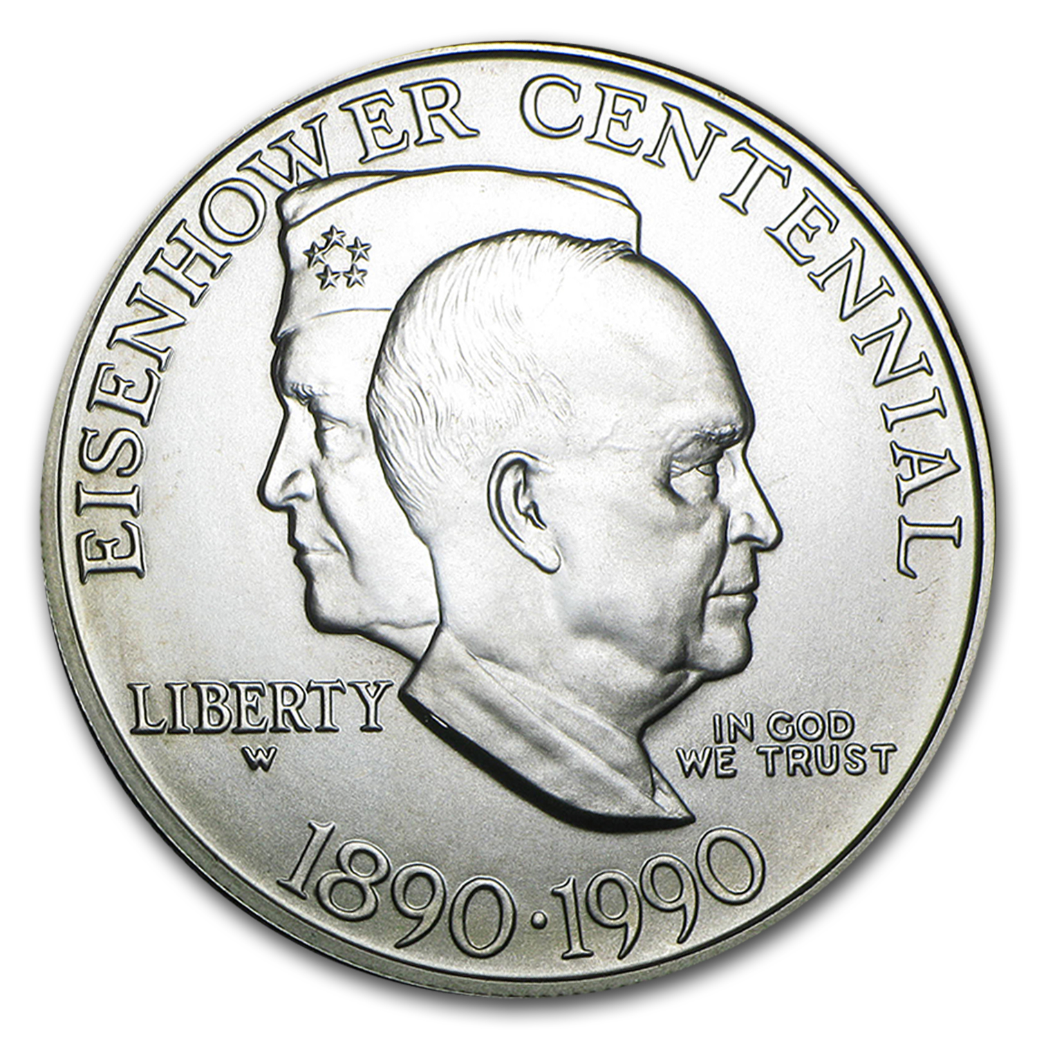 Buy 1990-W Eisenhower Centennial $1 Silver Commem BU (w/Box & COA)