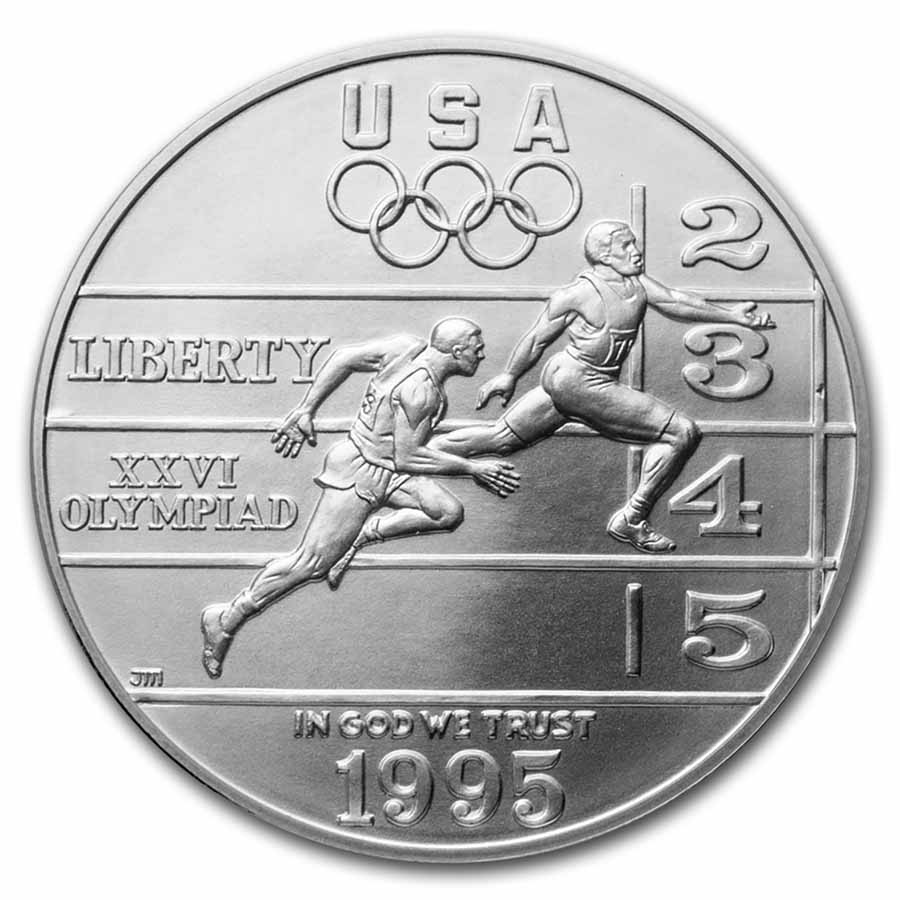 Buy 1995-D Olym Track Field $1 Ag Comm BU w/Box COA