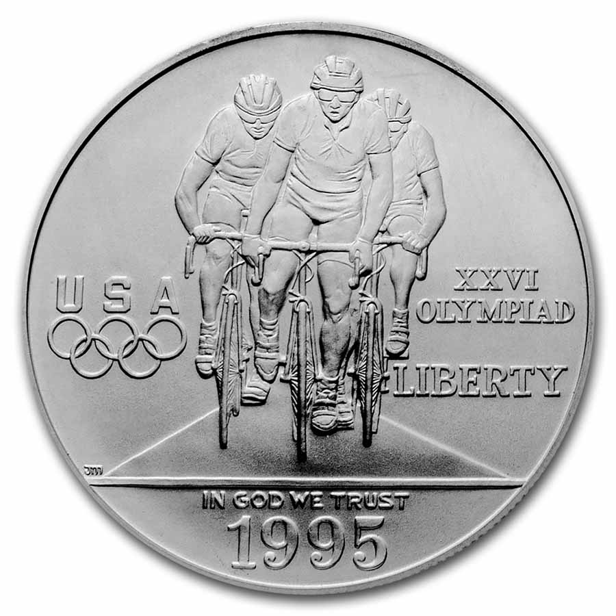 Buy 1995-D Olympic Cycling $1 Silver Commem BU (w/Box & COA)