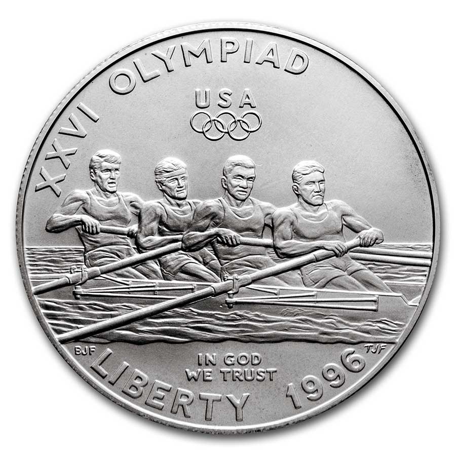 Buy 1996-D Olympic Rowing $1 Silver Commem BU (w/Box & COA)