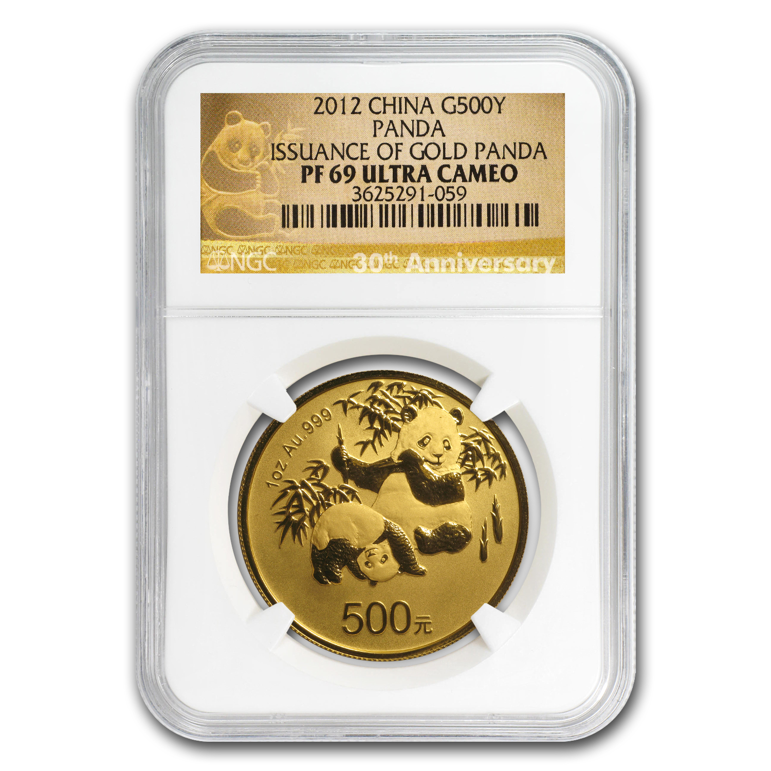 Buy 2012 China 1 oz Gold Panda PF-69 NGC (30th Anniv, UCAM)