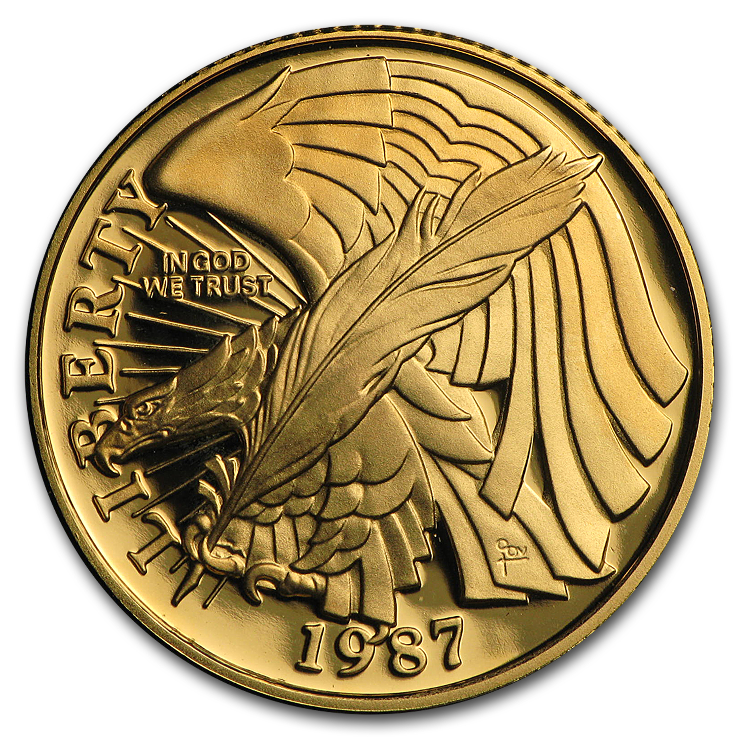 Buy 1987-W Gold $5 Commem Constitution BU (w/Box & COA) - Click Image to Close
