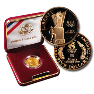 Buy 1996-W Gold $5 Commem Cauldron Proof (w/Box & COA)