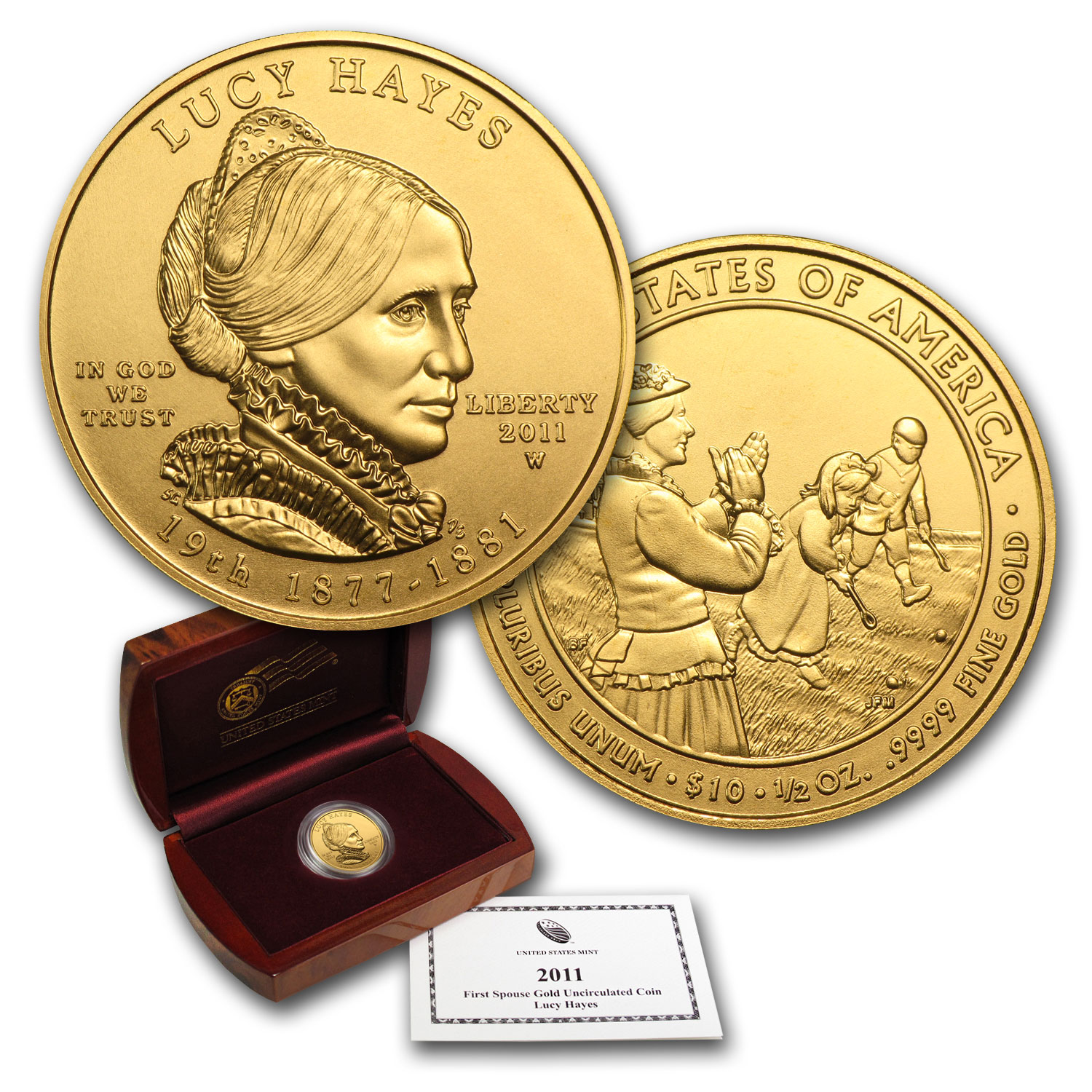 Buy 2011-W 1/2 oz Gold Lucy Hayes BU (w/Box & COA)