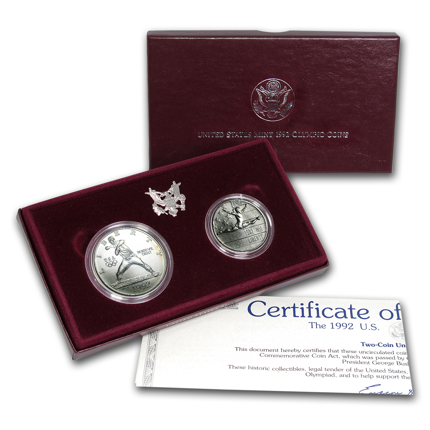 Buy 1992 2-Coin Olympic Set BU (w/Box & COA)