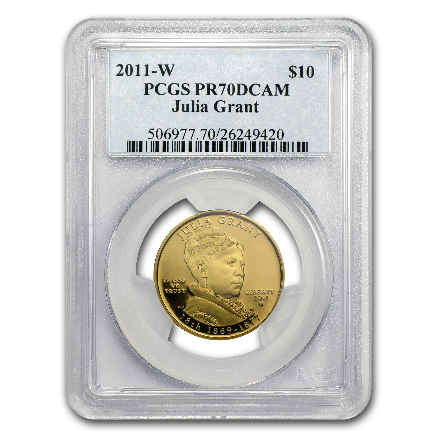 Buy 2011-W 1/2 oz Proof Gold Julia Grant PR-70 PCGS