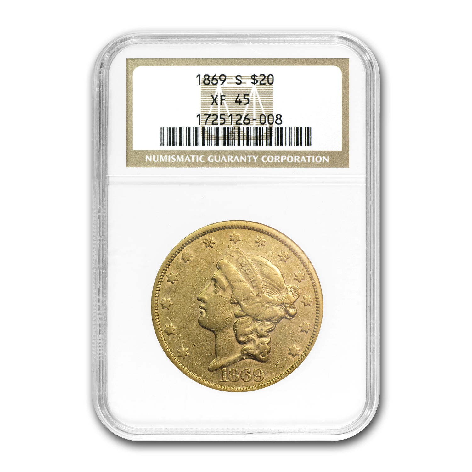 Buy 1869-S $20 Liberty Gold Double Eagle XF-45 NGC - Click Image to Close