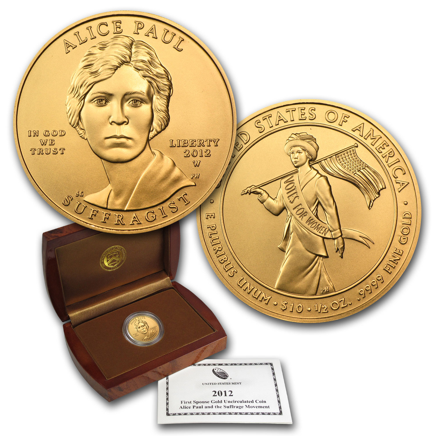 Buy 2012-W 1/2 oz Gold Alice Paul BU (w/Box & COA)