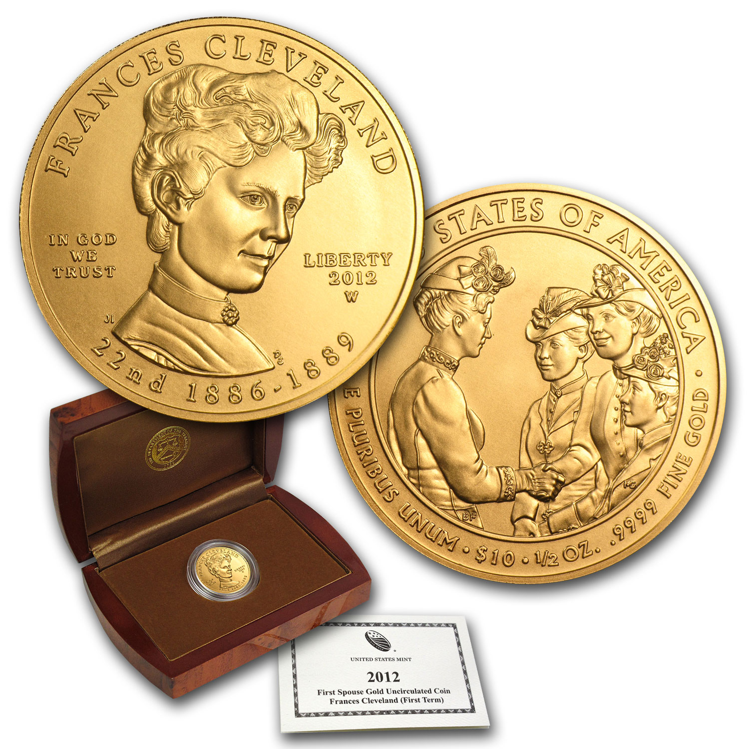 Buy 2012-W 1/2 oz Gold Frances Cleveland 1st Term BU (w/Box & COA)