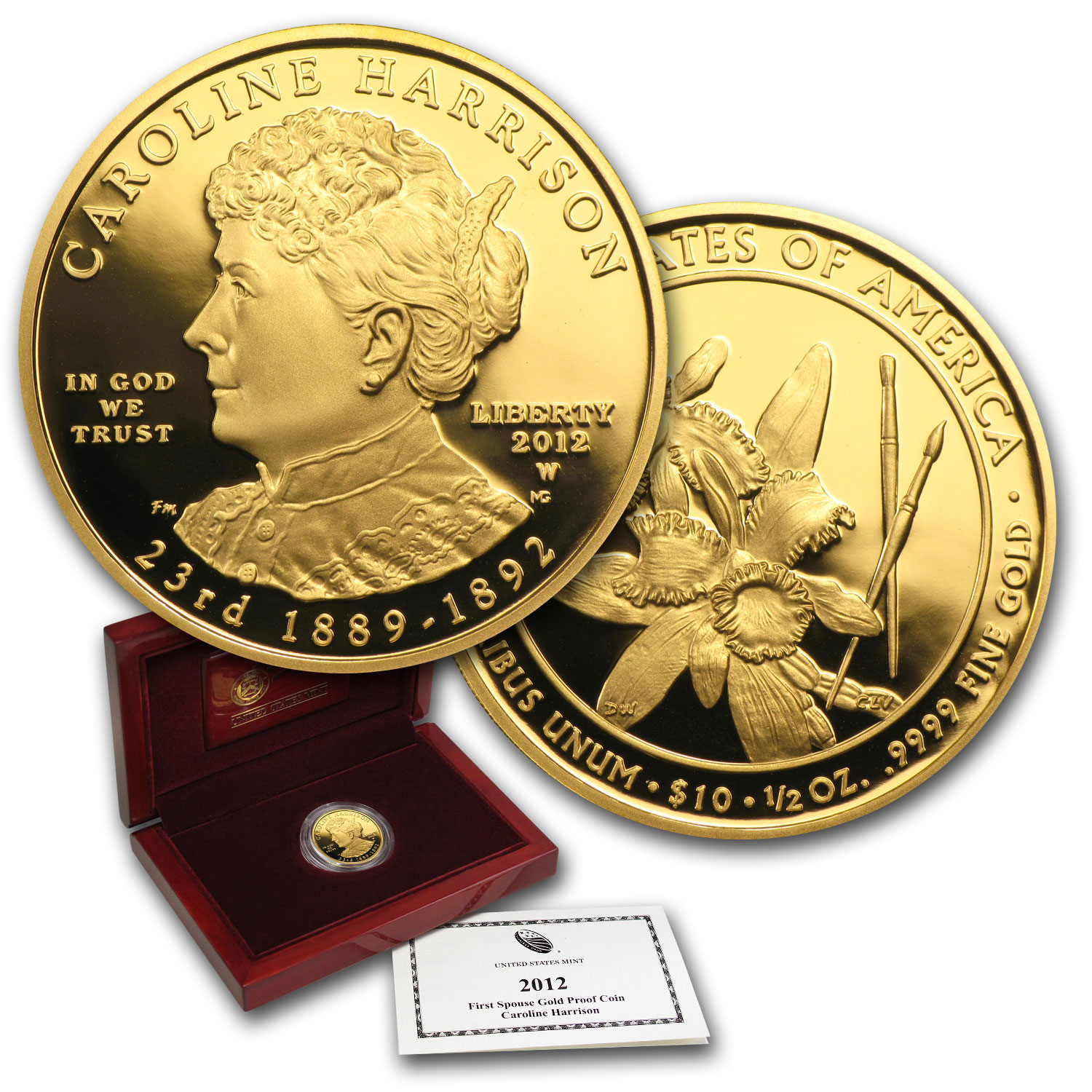 Buy 2012-W 1/2 oz Proof Gold Caroline Harrison (w/Box & COA)