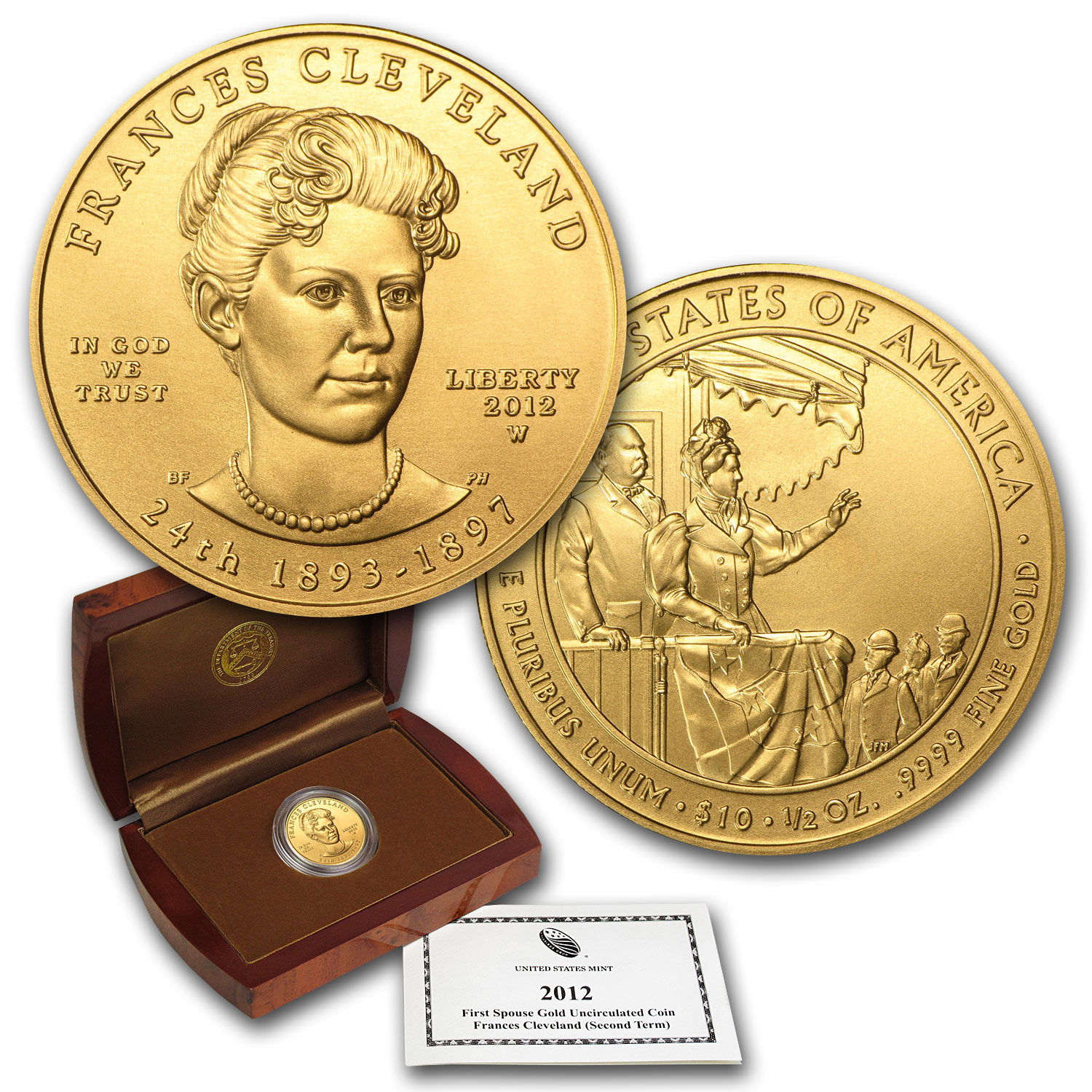 Buy 2012-W 1/2 oz Gold Frances Cleveland 2nd Term BU (w/Box & COA)