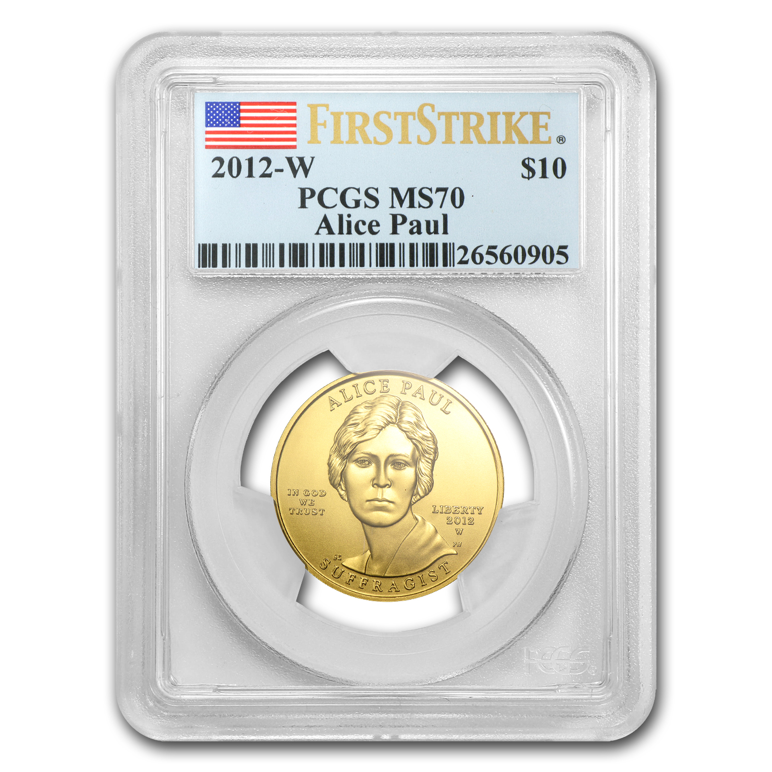 Buy 2012-W 1/2 oz Gold Alice Paul MS-70 PCGS (FirstStrike?)