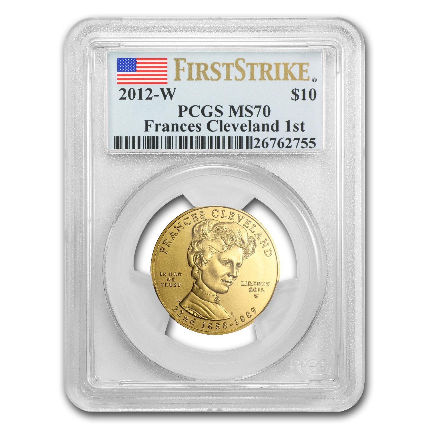 Buy 2012-W 1/2 oz Gold Frances Cleveland 1st Term MS-70 PCGS (FS)