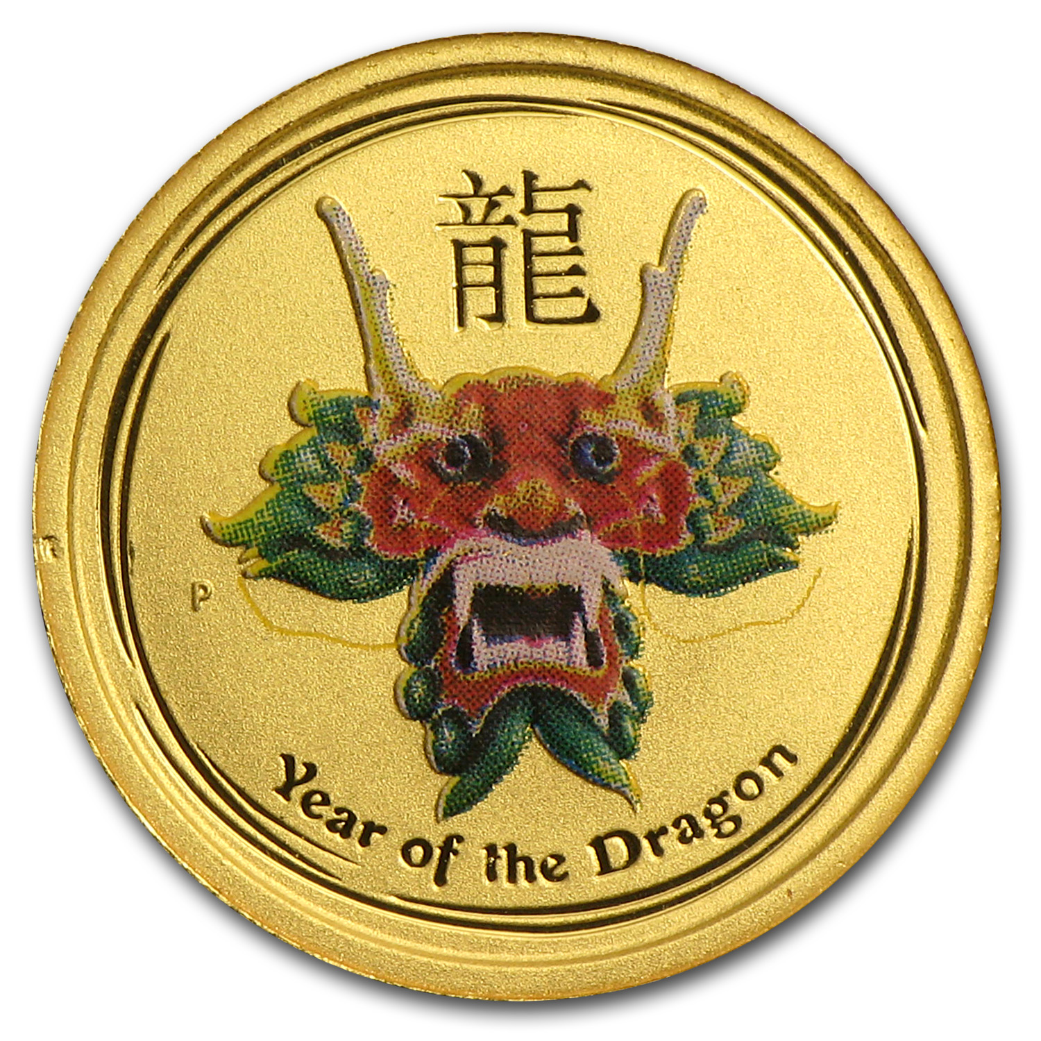 Buy 2012 Australia 1/20 oz Gold Lunar Dragon BU (SII, Green Color)