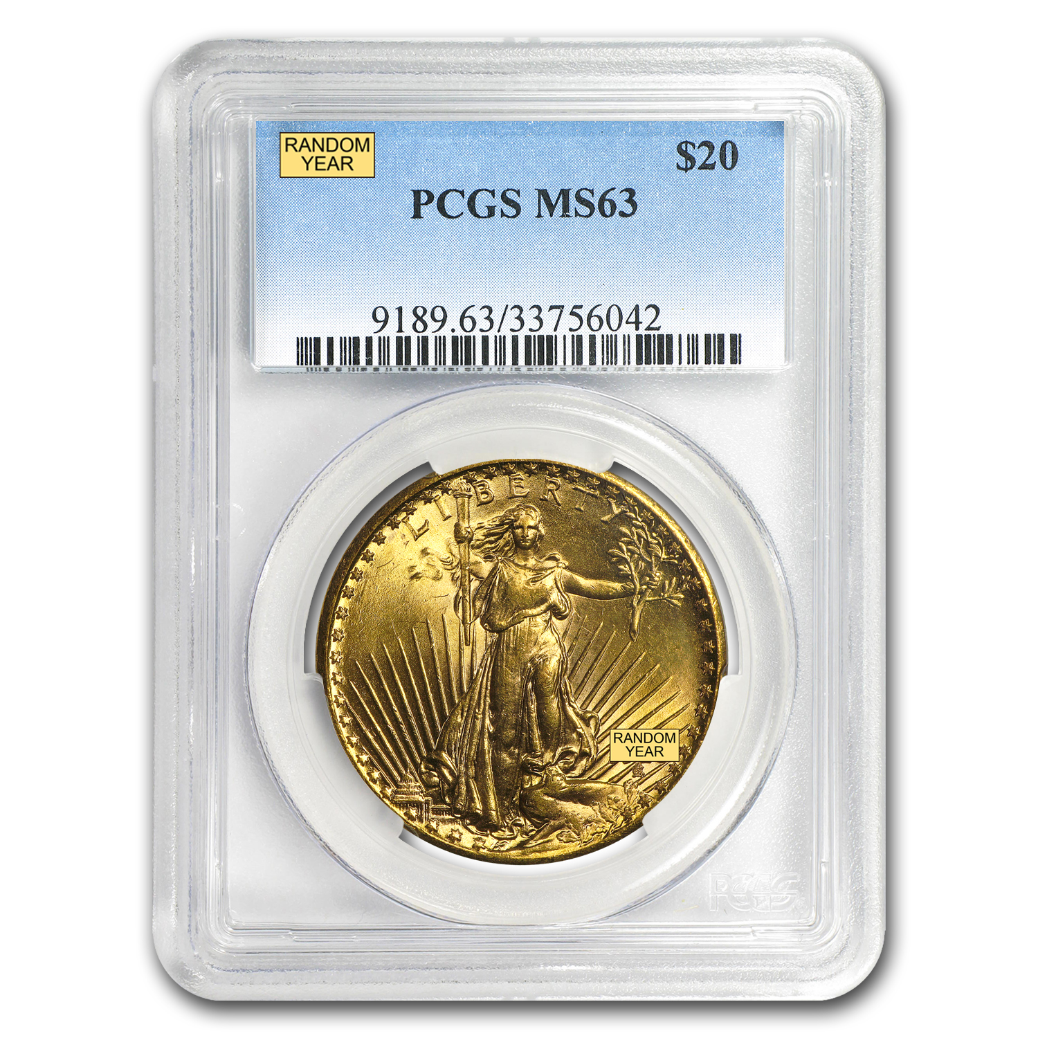 Buy $20 Saint-Gaudens Gold Double Eagle MS-63 PCGS (Random)