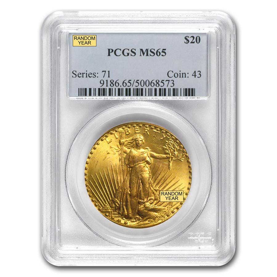 Buy $20 Saint-Gaudens Gold Double Eagle MS-65 PCGS (Random)