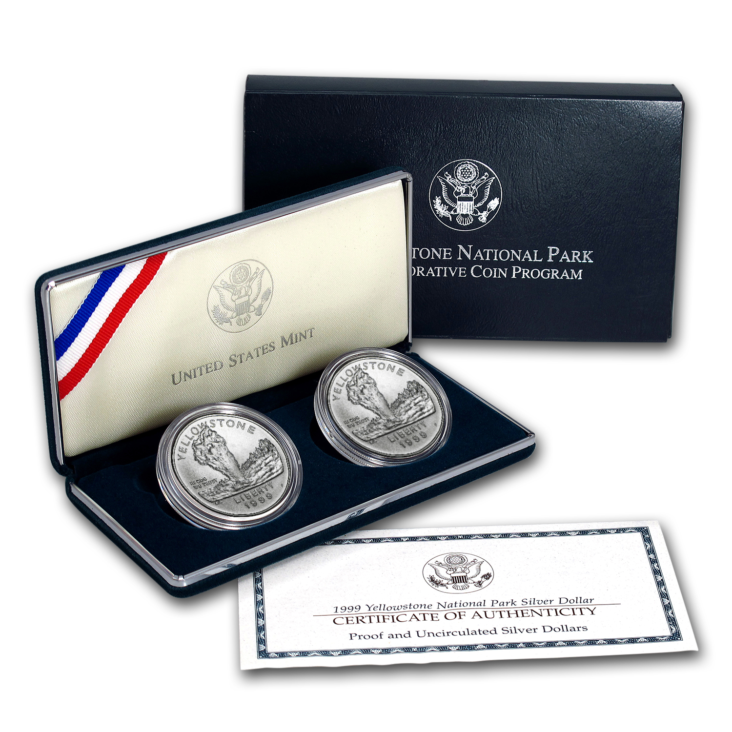 Buy 1999-P 2-Coin YNP BU & Prf Set Box & COA