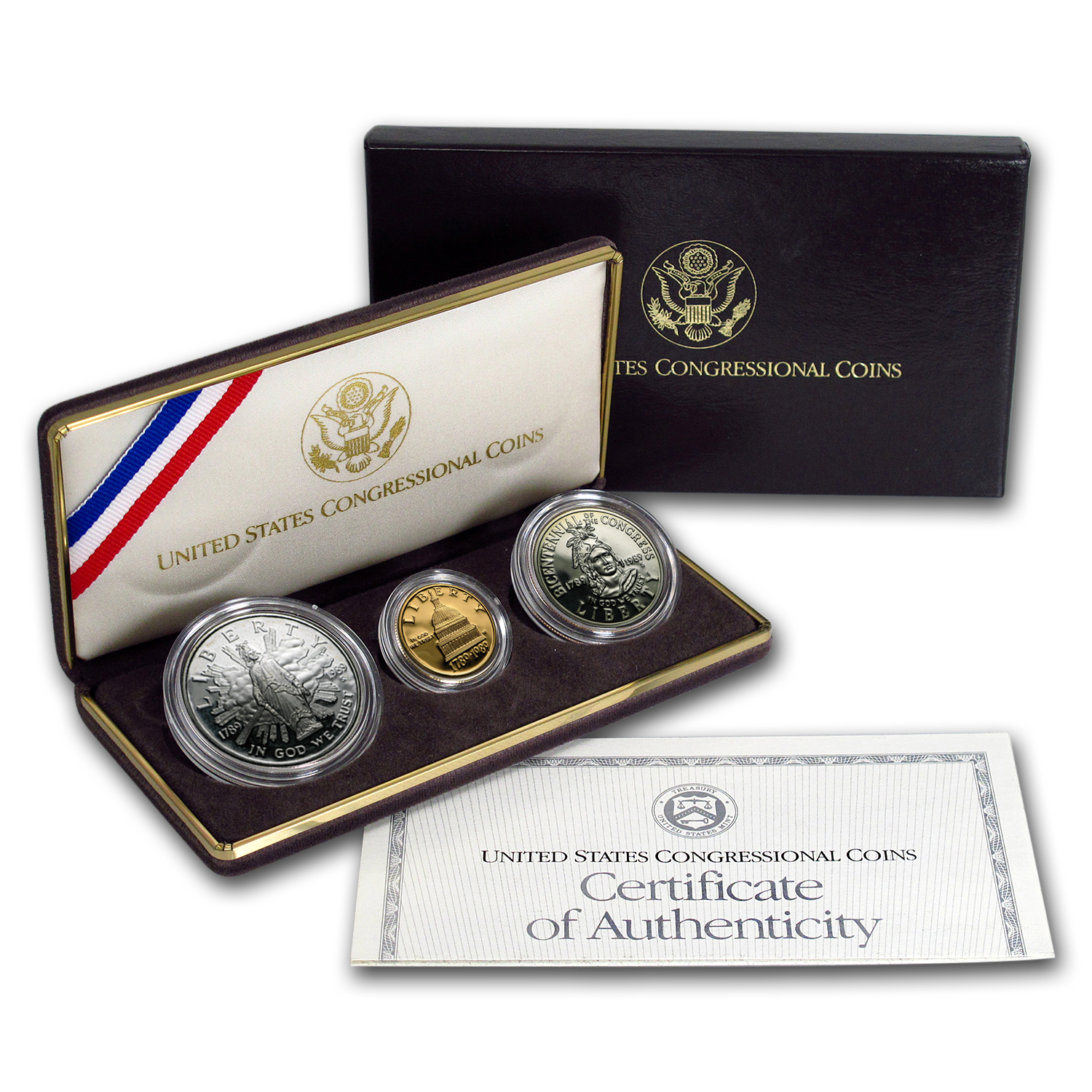 Buy 1989 3-Coin Commem Congressional Proof Set (w/Box & COA)