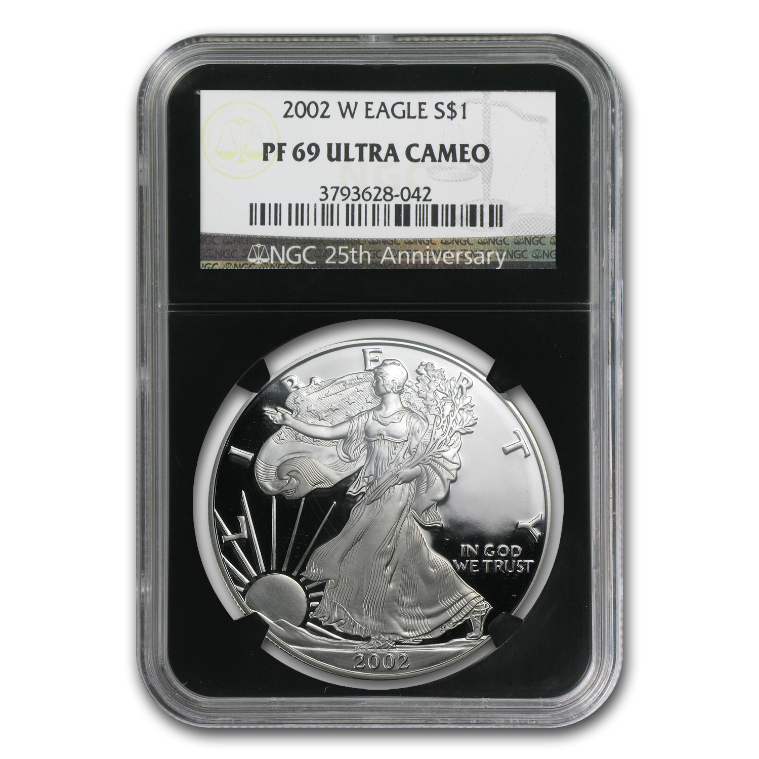 Buy 2002-W Proof American Silver Eagle PF-69 NGC (Retro Black Insert)