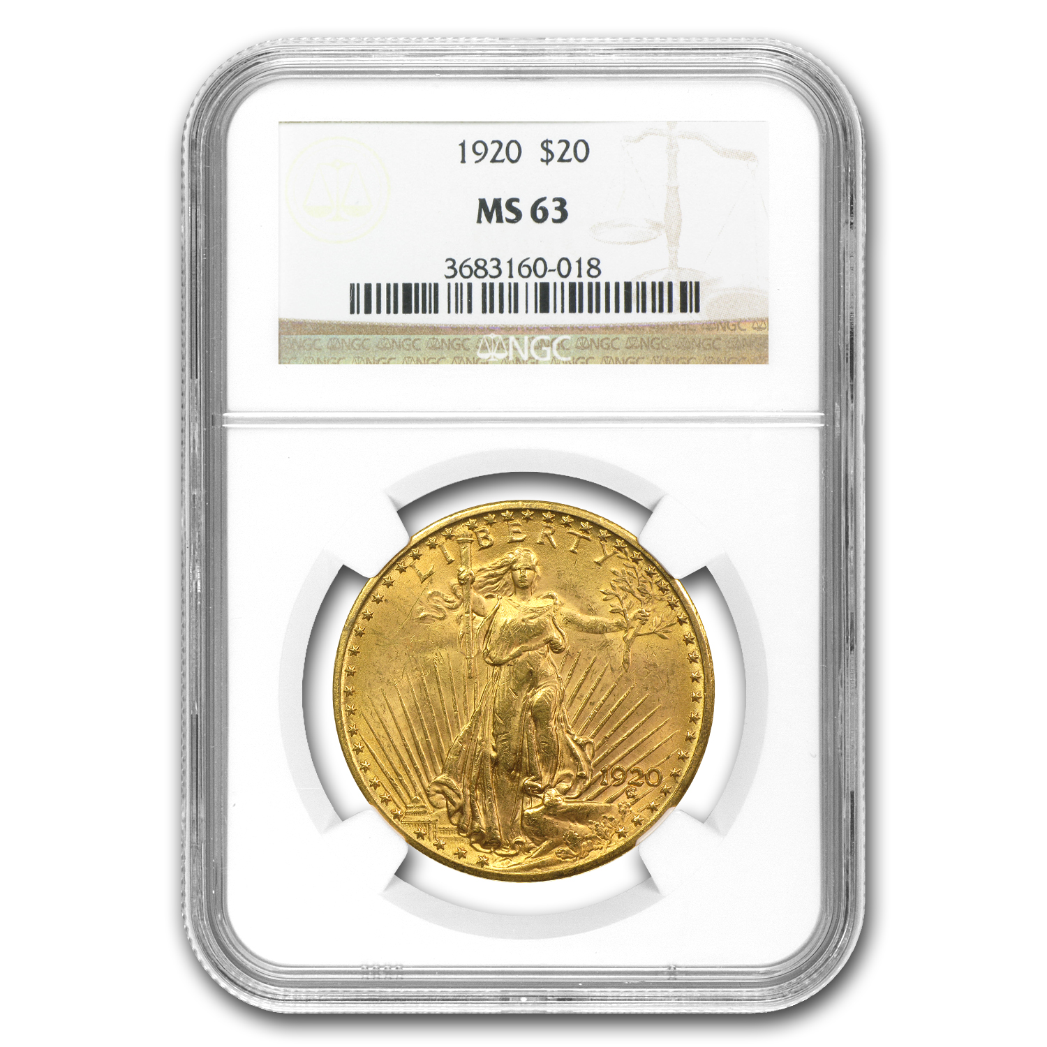 Buy 1920 $20 Saint-Gaudens Gold Double Eagle MS-63 NGC