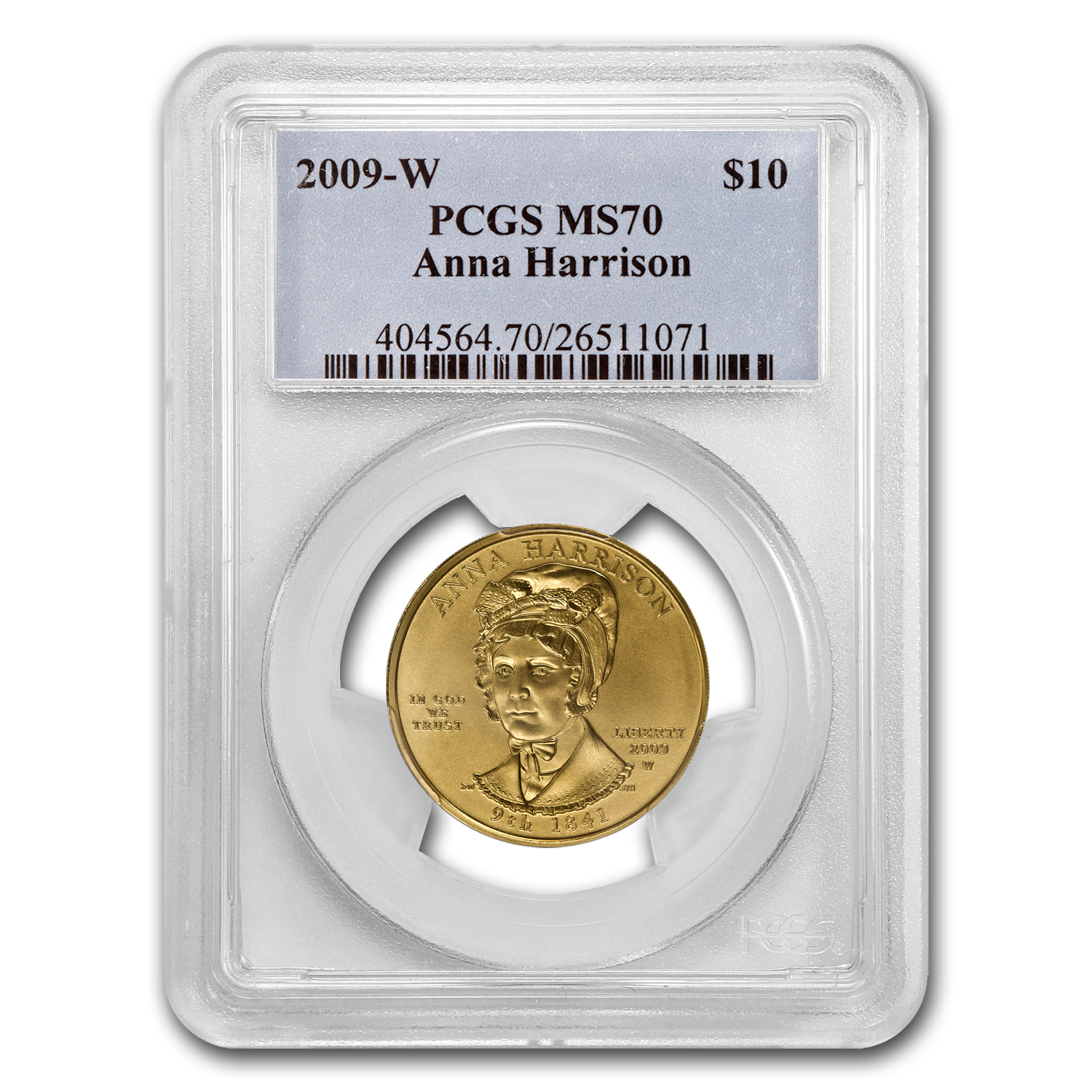 Buy 2009-W 1/2 oz Gold Anna Harrison MS-70 PCGS